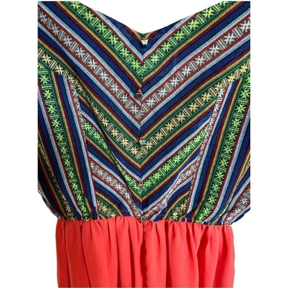 Poetry Multicolor Adjustable Spaghetti Strap Elastic Waist Romper Women's Sz M - Picture 4 of 11